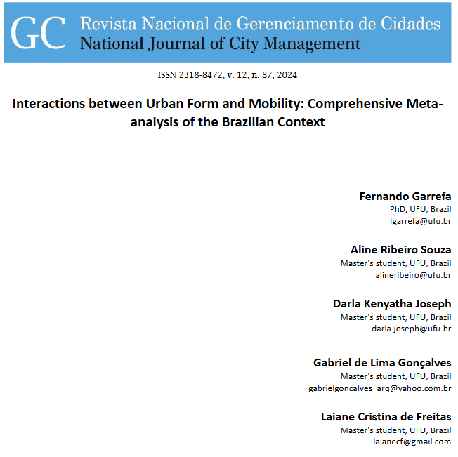 Interactions between Urban Form and Mobility Comprehensive Meta-analysis of the Brazilian Context